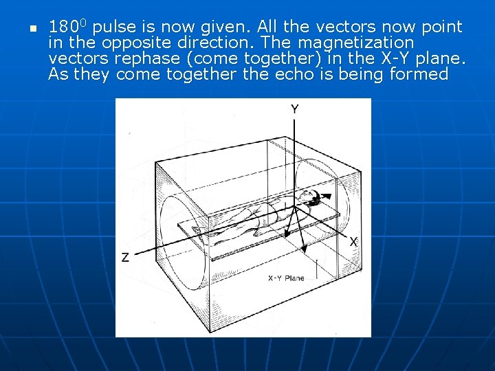 n 1800 pulse is now given. All the vectors now point in the opposite