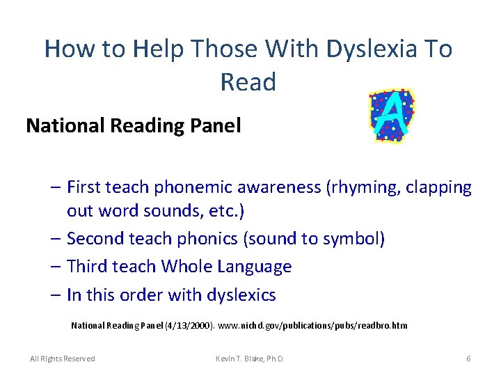 How to Help Those With Dyslexia To Read National Reading Panel – First teach