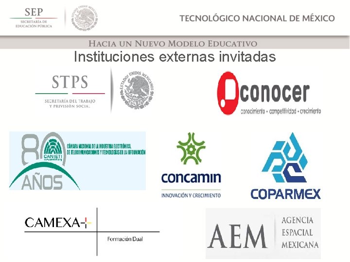 Instituciones externas invitadas 