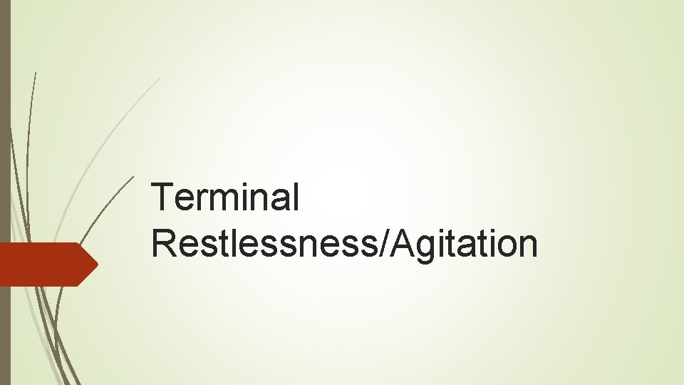 Terminal Restlessness/Agitation 