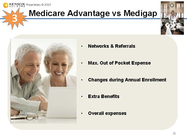 Proprietary © 2019 3 Medicare Advantage vs Medigap • Networks & Referrals • Max.