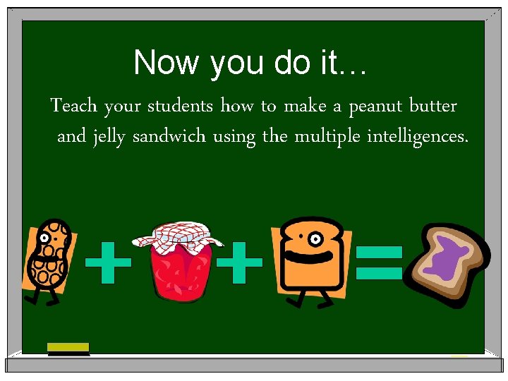 Now you do it… Teach your students how to make a peanut butter and