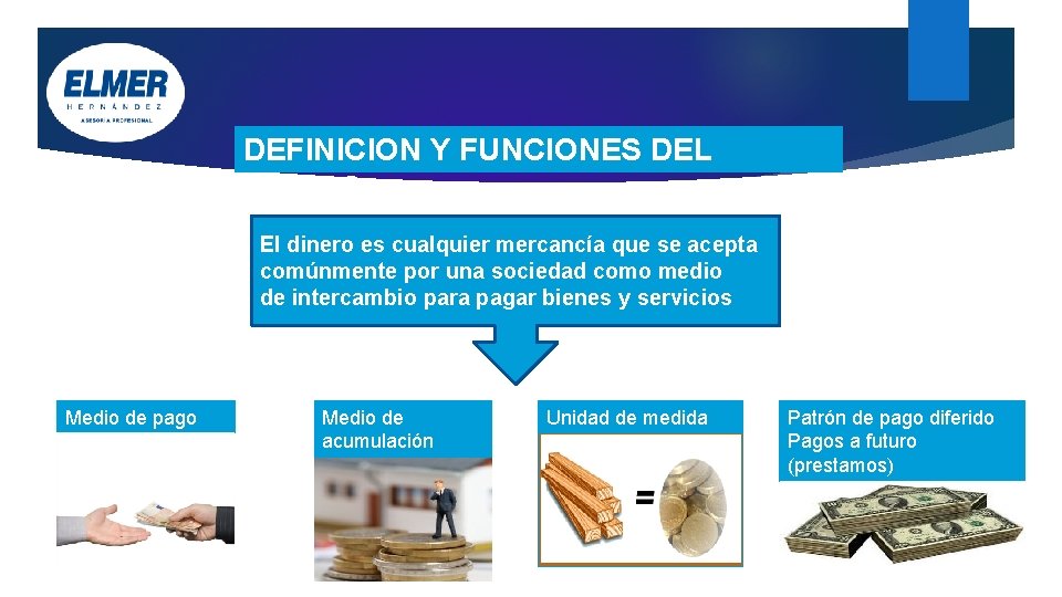 DEFINICION Y FUNCIONES DEL DINERO El dinero es cualquier mercancía que se acepta comúnmente DEFINICION Y FUNCIONES DEL DINERO El dinero es cualquier mercancía que se acepta comúnmente