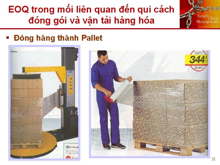 EOQ trong mối liên quan đến qui cách đóng gói và vận tải hàng