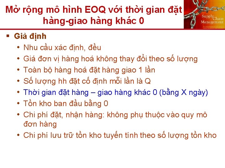 Mở rộng mô hình EOQ với thời gian đặt hàng-giao hàng khác 0 §