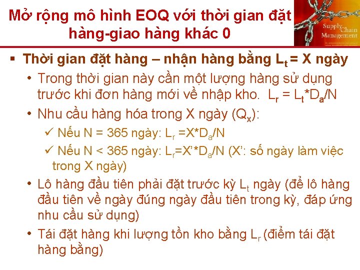 Mở rộng mô hình EOQ với thời gian đặt hàng-giao hàng khác 0 §