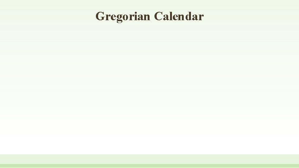 Gregorian Calendar 