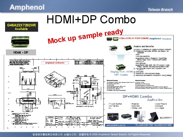 G 46 A 22 X 7202 HR HDMI+DP Combo Available Mock HDMI + DP