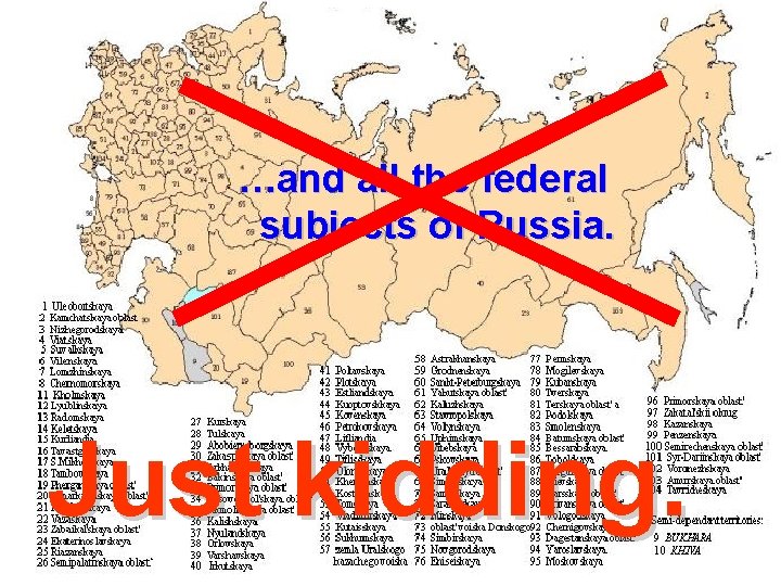 …and all the federal subjects of Russia. Just kidding. 