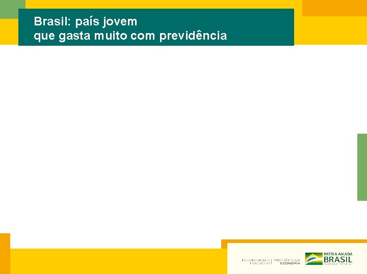 Brasil: país jovem que gasta muito com previdência 