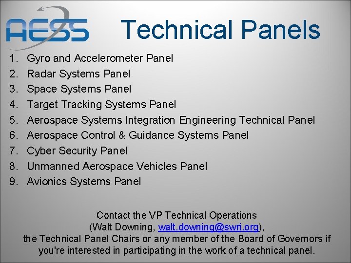 Technical Panels 1. 2. 3. 4. 5. 6. 7. 8. 9. Gyro and Accelerometer