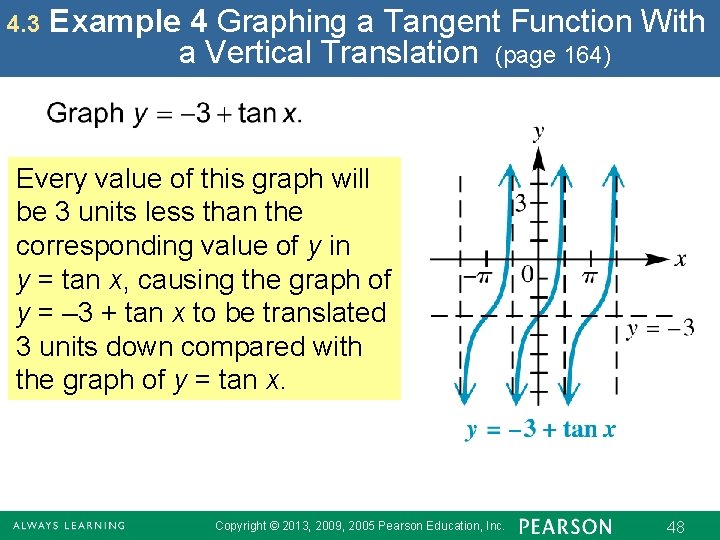 4. 3 Example 4 Graphing a Tangent Function With a Vertical Translation (page 164)