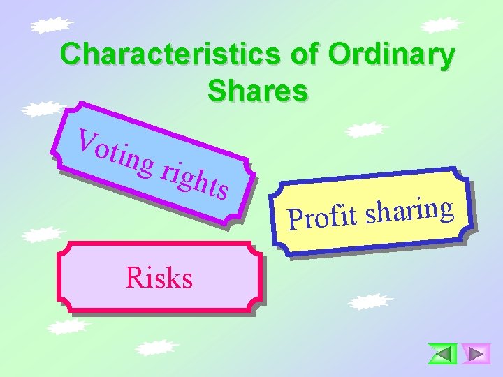 Characteristics of Ordinary Shares Voti ng r ight s g n i r a