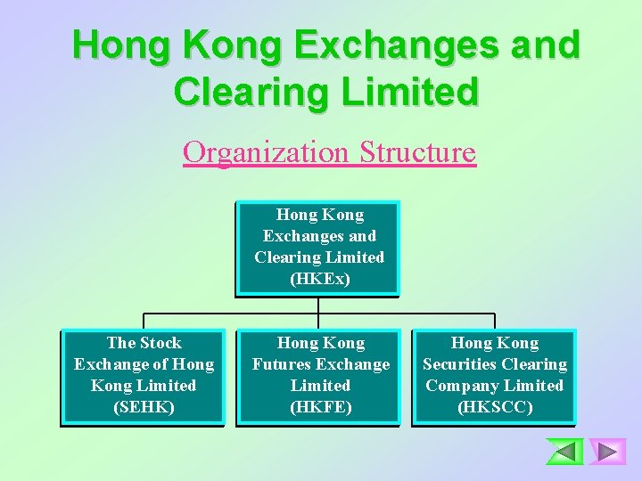 Hong Kong Exchanges and Clearing Limited Organization Structure Hong Kong Exchanges and Clearing Limited