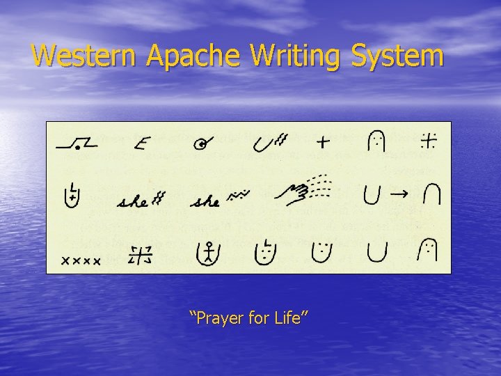 Western Apache Writing System “Prayer for Life” 