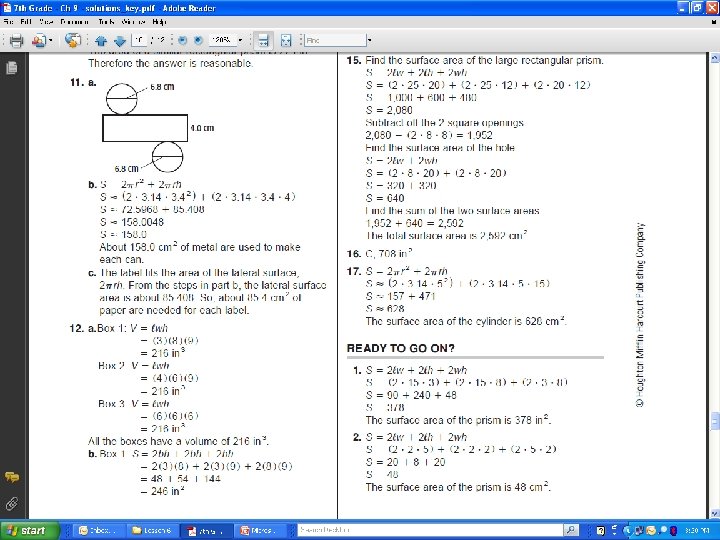 9 -6 Surface Area of Prisms and Cylinders 