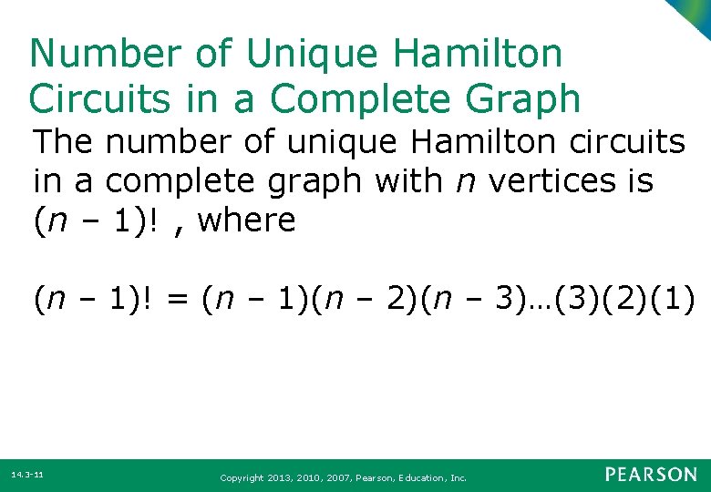 Number of Unique Hamilton Circuits in a Complete Graph The number of unique Hamilton