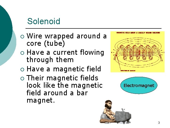 Solenoid Wire wrapped around a core (tube) ¡ Have a current flowing through them
