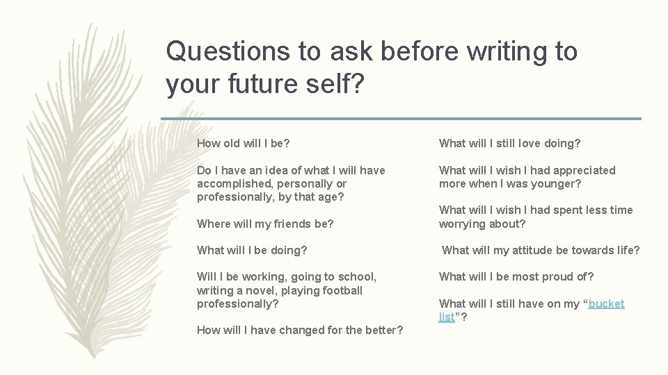 Questions to ask before writing to your future self? How old will I be?
