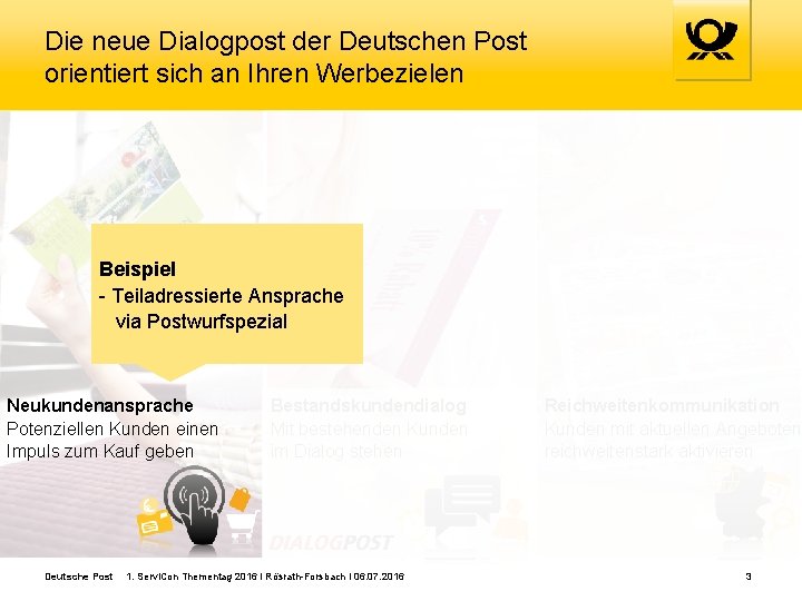 Die neue Dialogpost der Deutschen Post orientiert sich an Ihren Werbezielen Beispiel - Teiladressierte