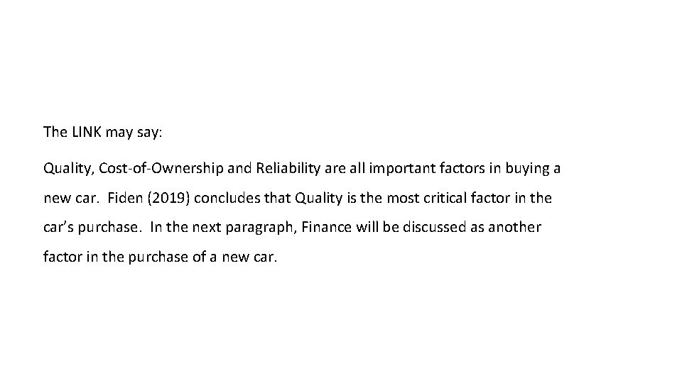 The LINK may say: Quality, Cost-of-Ownership and Reliability are all important factors in buying The LINK may say: Quality, Cost-of-Ownership and Reliability are all important factors in buying