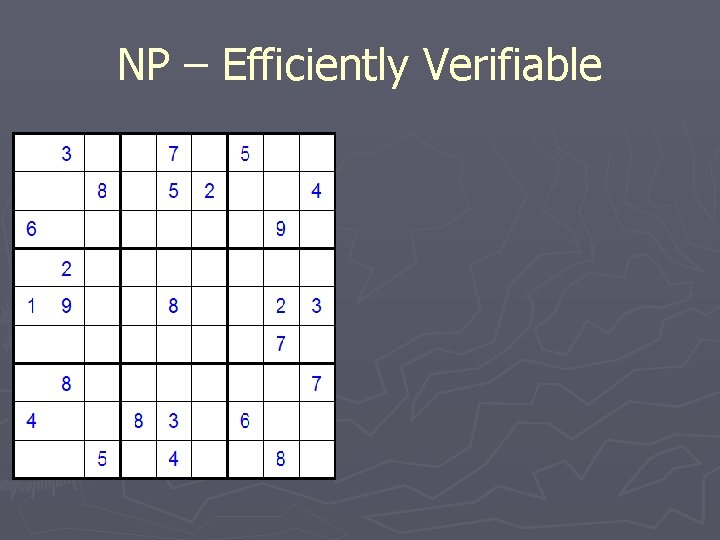 NP – Efficiently Verifiable NP – Efficiently Verifiable