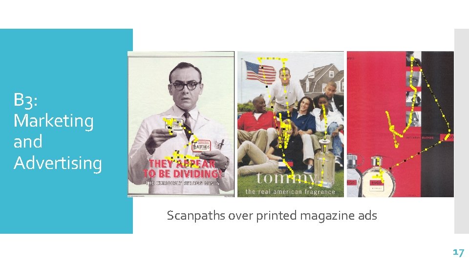 B 3: Marketing and Advertising Scanpaths over printed magazine ads 17 B 3: Marketing and Advertising Scanpaths over printed magazine ads 17