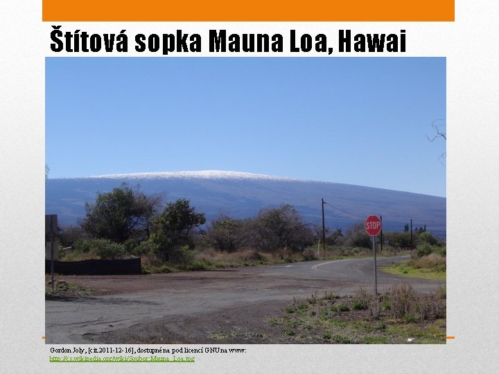 Štítová sopka Mauna Loa, Hawai Gordon Joly, [cit. 2011 -12 -16], dostupné na pod