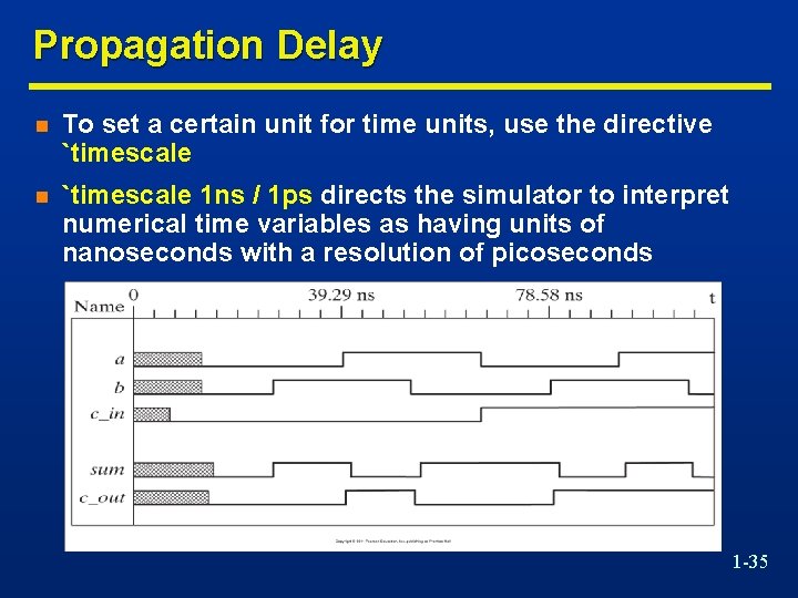 Propagation Delay n To set a certain unit for time units, use the directive