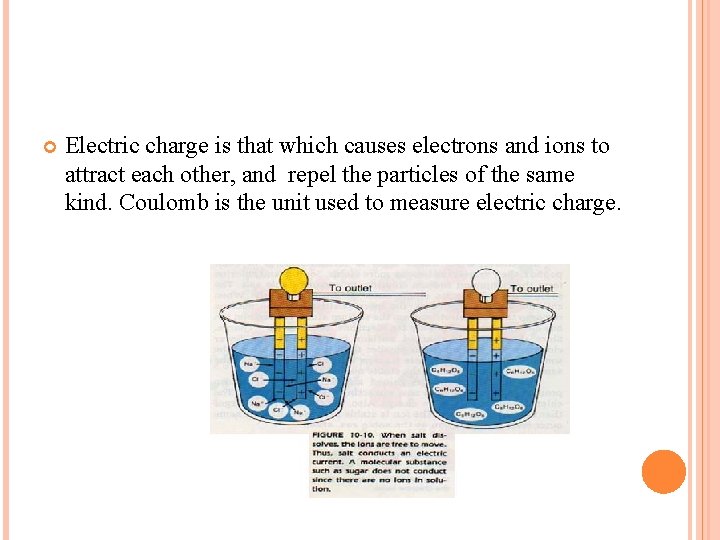  Electric charge is that which causes electrons and ions to attract each other,