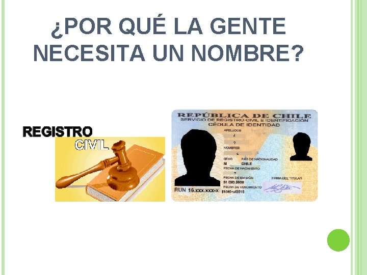 ¿POR QUÉ LA GENTE NECESITA UN NOMBRE? 