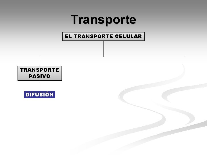 Transporte EL TRANSPORTE CELULAR TRANSPORTE PASIVO DIFUSIÓN 