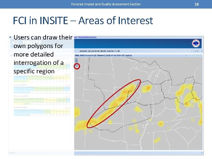 Forecast Impact and Quality Assessment Section FCI in INSITE – Areas of Interest •