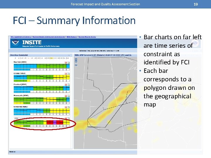 Forecast Impact and Quality Assessment Section 19 FCI – Summary Information • Bar charts