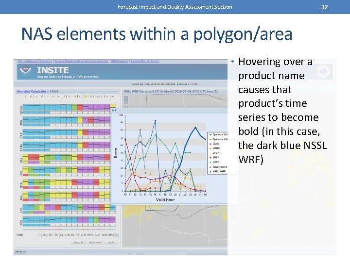 32 Forecast Impact and Quality Assessment Section NAS elements within a polygon/area • Hovering