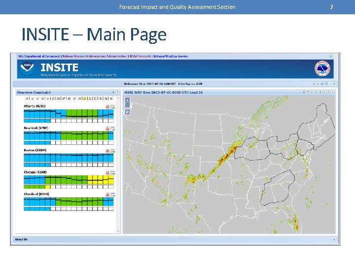 Forecast Impact and Quality Assessment Section INSITE – Main Page 7 