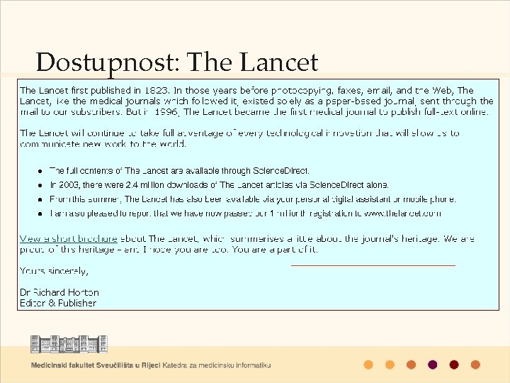 Dostupnost: The Lancet Dostupnost: The Lancet