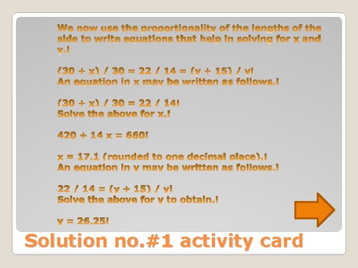 Solution no. #1 activity card 