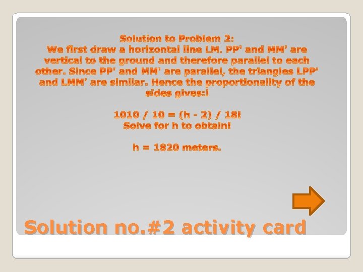 Solution no. #2 activity card 