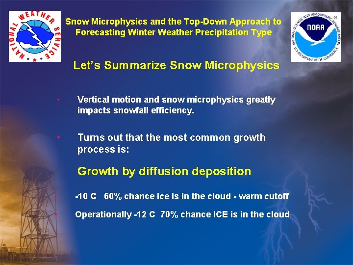 Snow Microphysics and the Top-Down Approach to Forecasting Winter Weather Precipitation Type Let’s Summarize Snow Microphysics and the Top-Down Approach to Forecasting Winter Weather Precipitation Type Let’s Summarize