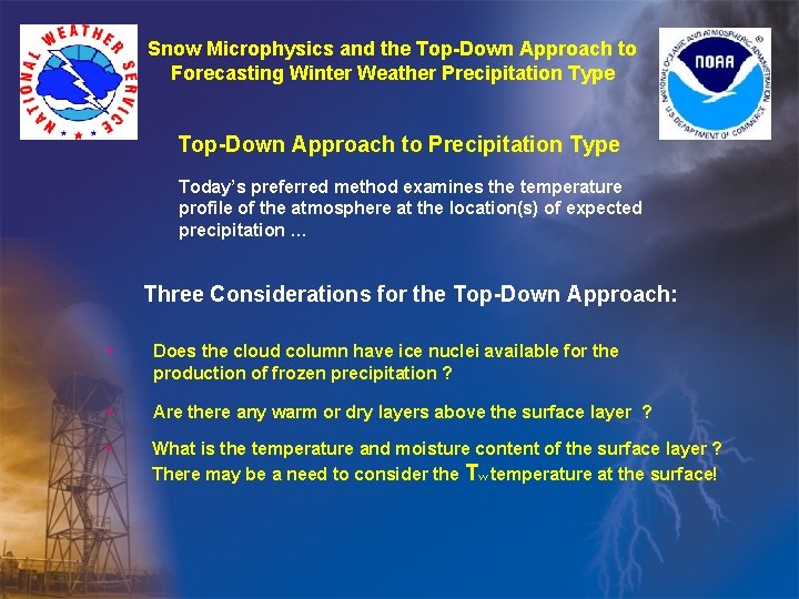 Snow Microphysics and the Top-Down Approach to Forecasting Winter Weather Precipitation Type Top-Down Approach Snow Microphysics and the Top-Down Approach to Forecasting Winter Weather Precipitation Type Top-Down Approach