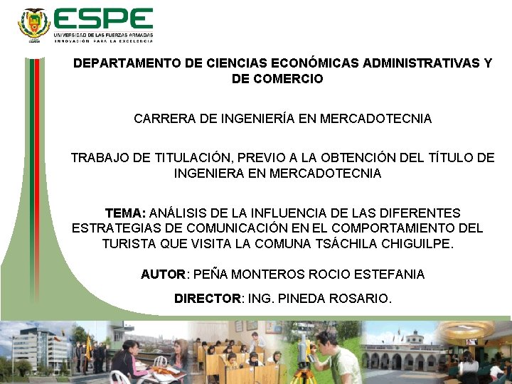 DEPARTAMENTO DE CIENCIAS ECONÓMICAS ADMINISTRATIVAS Y DE COMERCIO CARRERA DE INGENIERÍA EN MERCADOTECNIA TRABAJO
