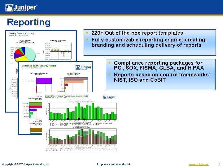 Reporting § 220+ Out of the box report templates § Fully customizable reporting engine: Reporting § 220+ Out of the box report templates § Fully customizable reporting engine:
