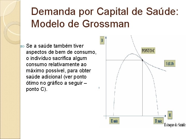 Demanda por Capital de Saúde: Modelo de Grossman Se a saúde também tiver aspectos