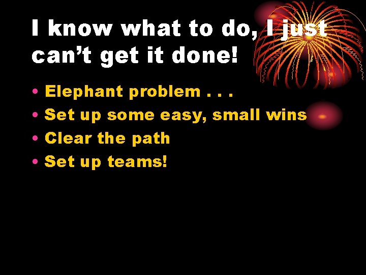 I know what to do, I just can’t get it done! • • Elephant