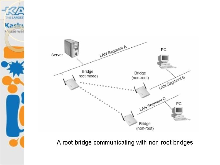 A root bridge communicating with non-root bridges 