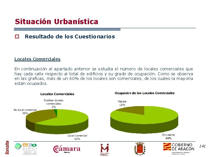 Situación Urbanística o Resultado de los Cuestionarios Locales Comerciales En continuación al apartado anterior