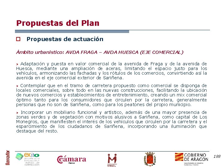 Propuestas del Plan o Propuestas de actuación Ámbito urbanístico: AVDA FRAGA – AVDA HUESCA