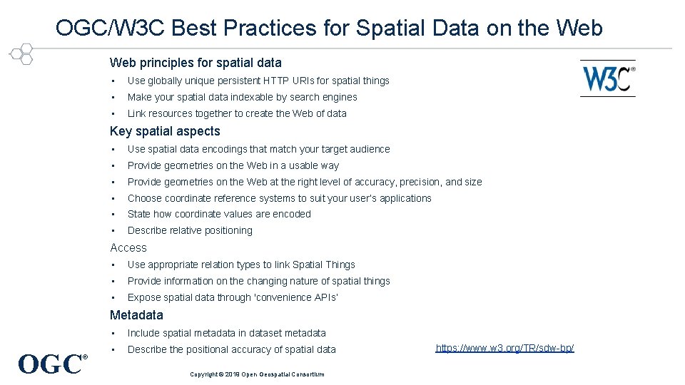 OGC/W 3 C Best Practices for Spatial Data on the Web principles for spatial