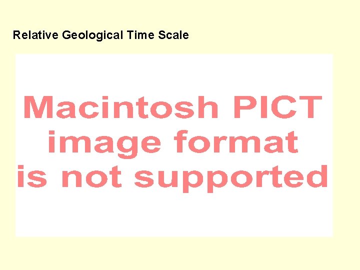 Relative Geological Time Scale 